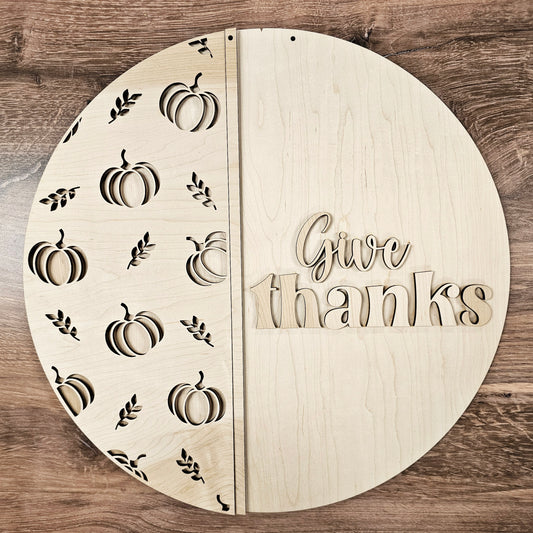 Give thanks A5788: 3D round door hanger