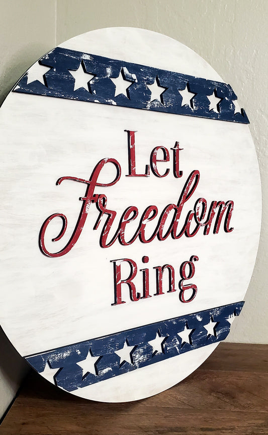 Let Freedom Ring: 3D round door hanger A1854N