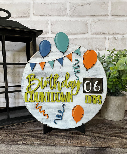 Birthday Countdown: 3D round door hanger A5631N