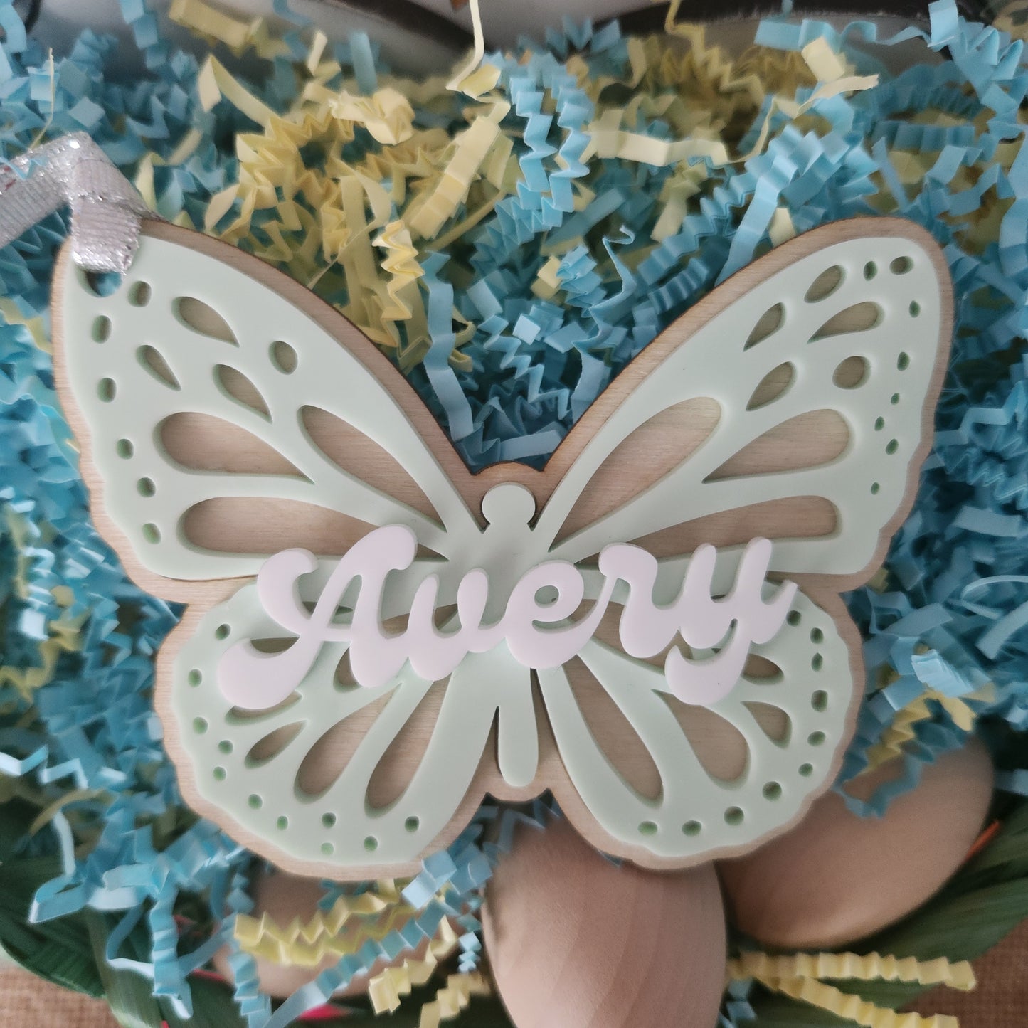 Personalized Butterfly Easter basket tags A5869: Tags