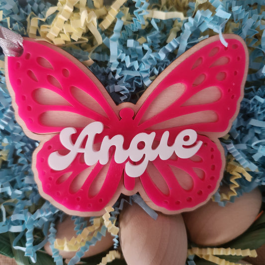 Personalized Butterfly Easter basket tags A5869: Tags