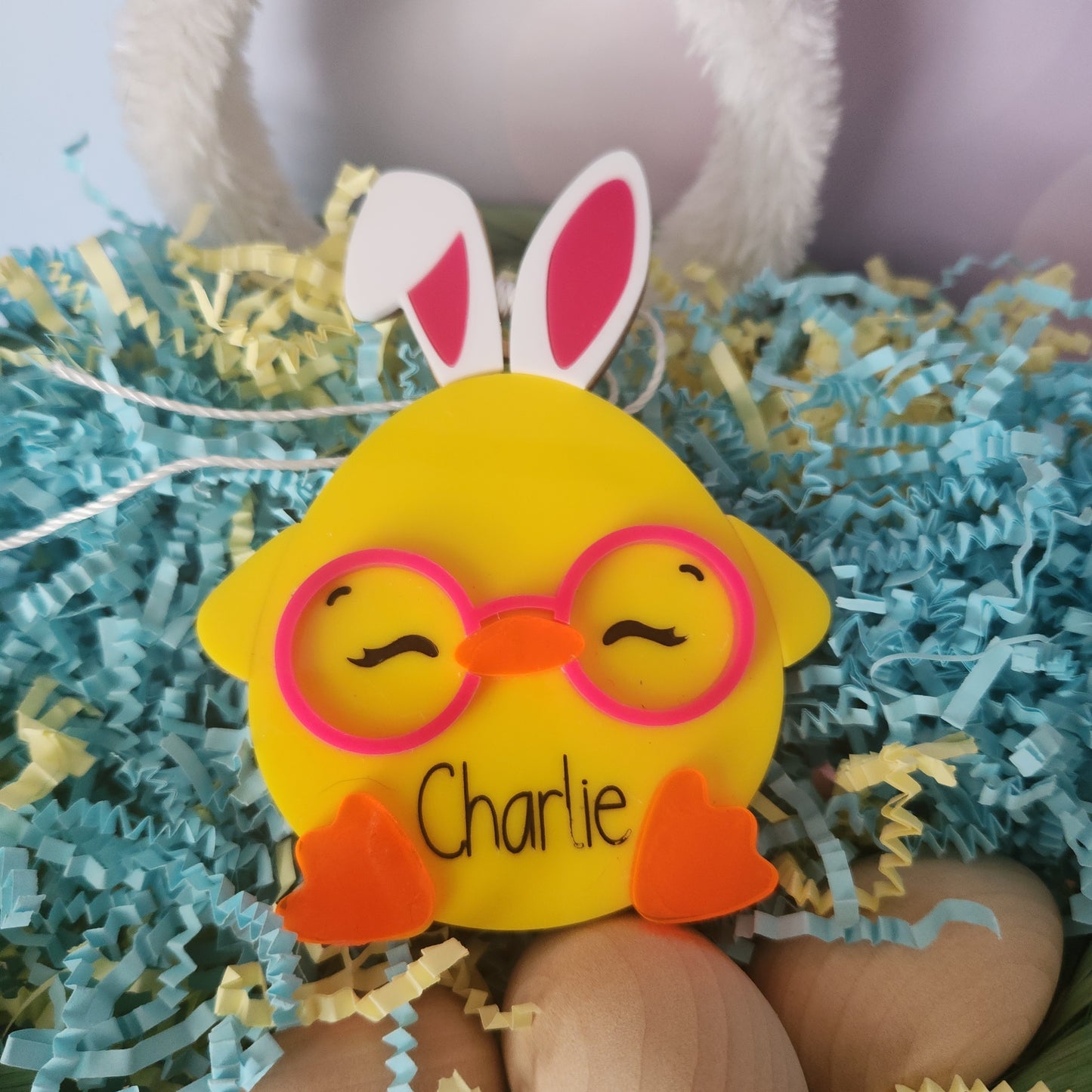 Chicky Bunny personalized Easter basket tags A5871: Tags
