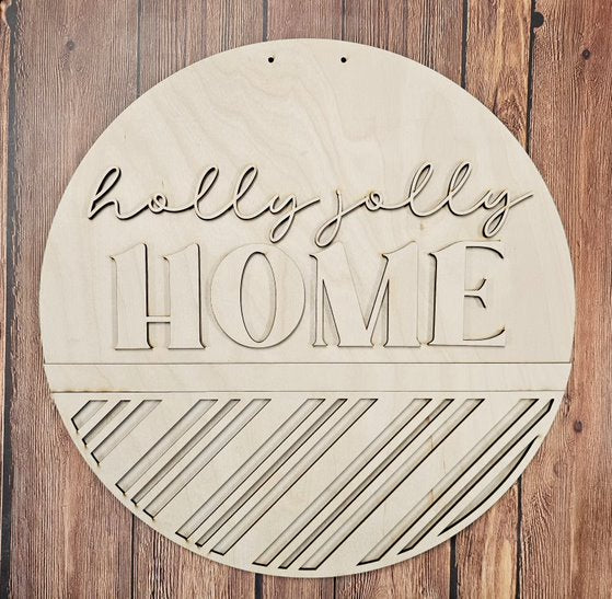 Holly Jolly Home A4345N (horizontal): 3D round door hanger