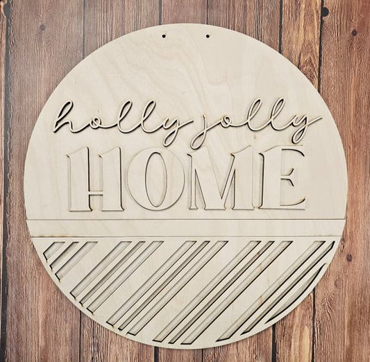 Holly Jolly Home A4345N (horizontal): 3D round door hanger