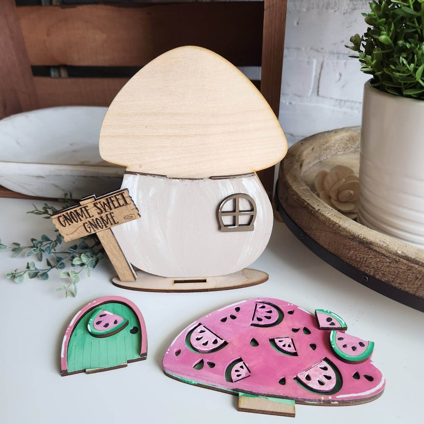 Painted 3D Mushroom House A1965N