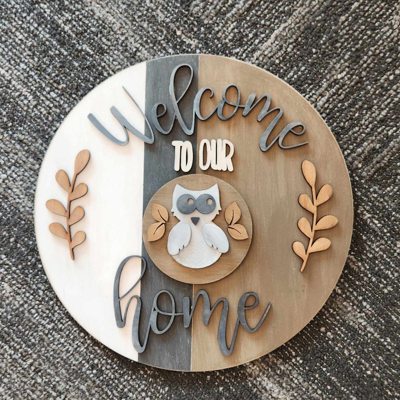Welcome to our Home A1927N : 3D round door hanger