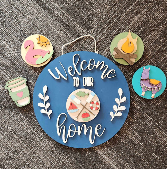 Welcome to our Home A1927N : 3D round door hanger