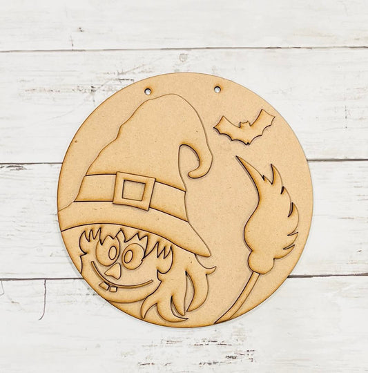 Cute witch A1984N: 3D round door hanger