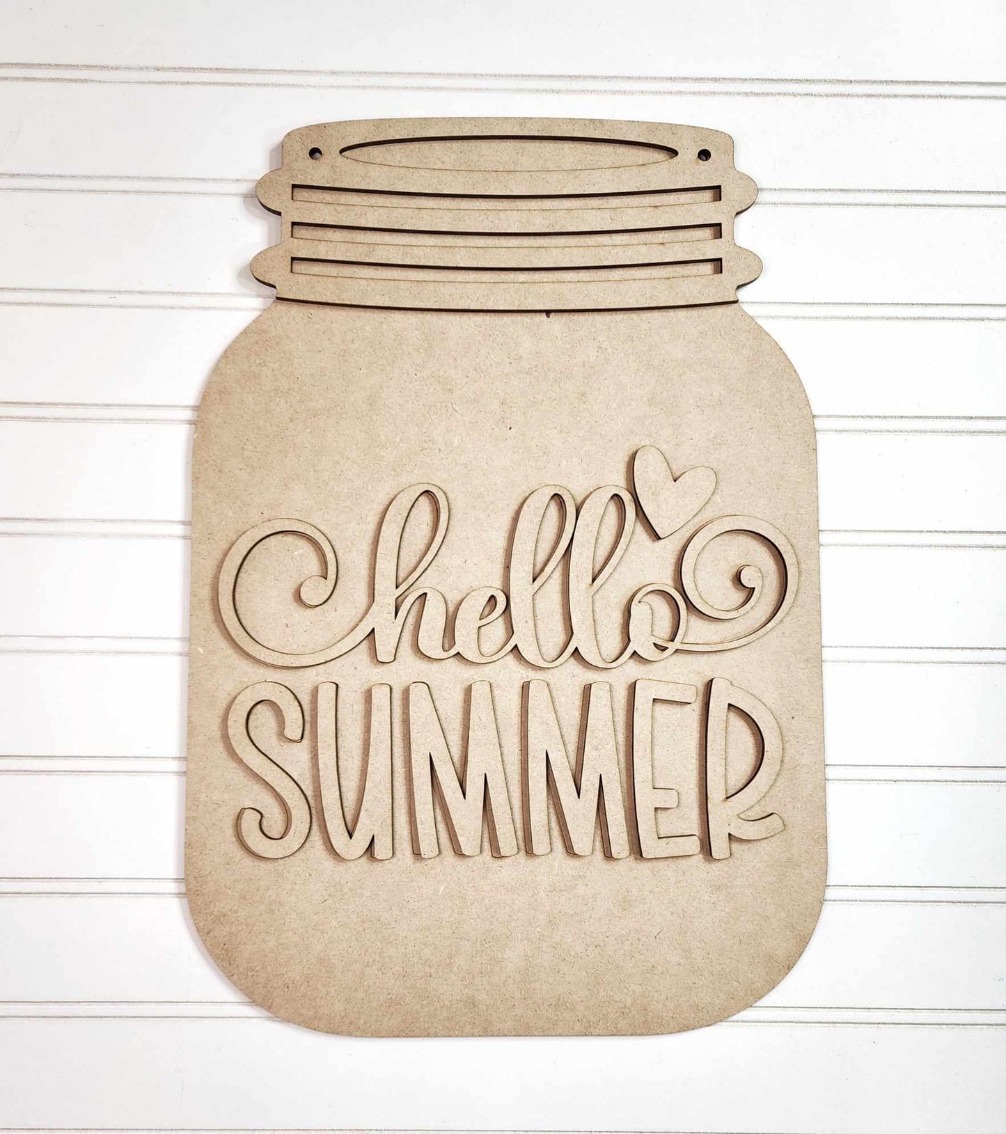 Hello summer mason jar A5704: Novelty door hanger