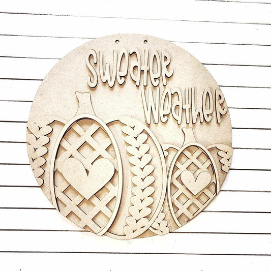 Sweater Pumpkin A5737: 3D round door hanger