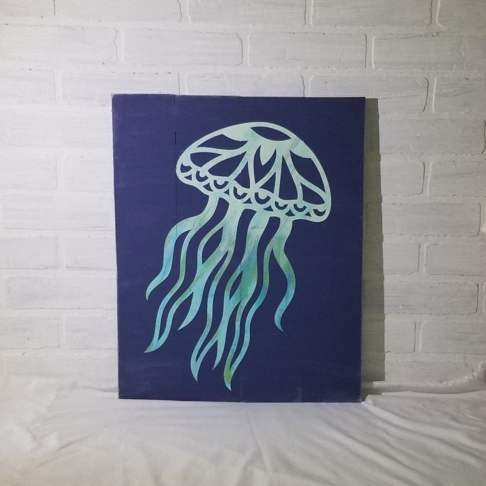 Painted- Boho jellyfish: Rectangle A1975N