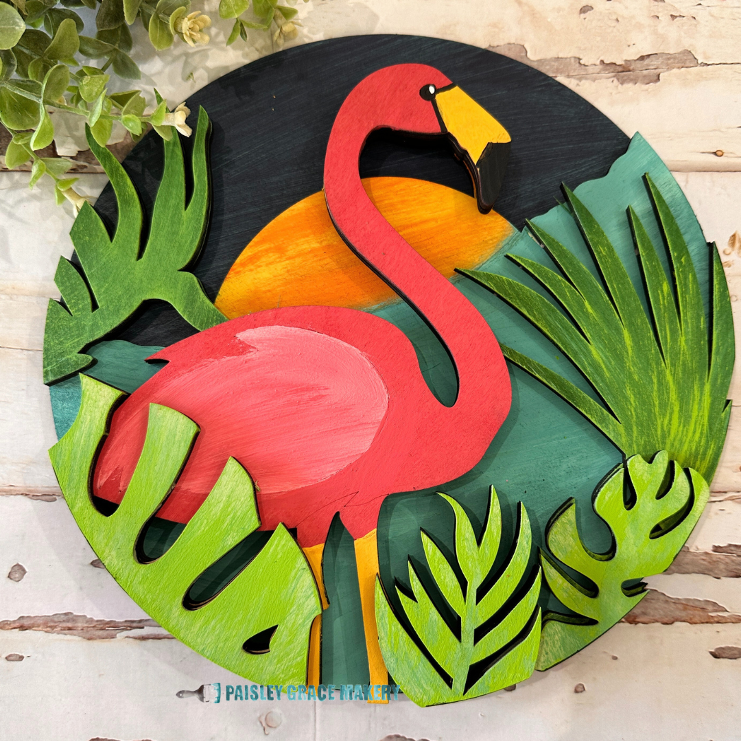 Flamingo layered A5757: 3D round door hanger