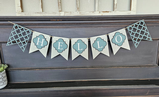 Hello Quatrefoil Banner A5712: Banner