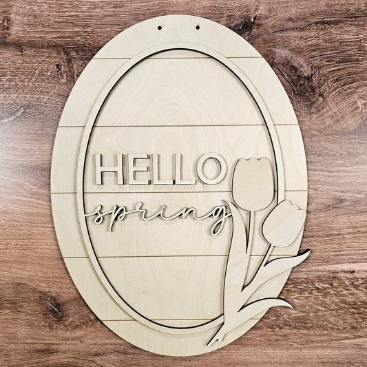 Hello Spring A5695: 3D Oval Door hanger