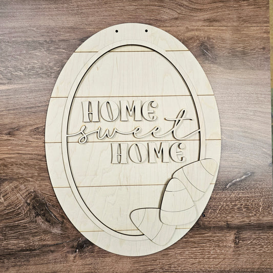 Home Sweet Home Candy Corn A5742: 3D Oval Door hanger