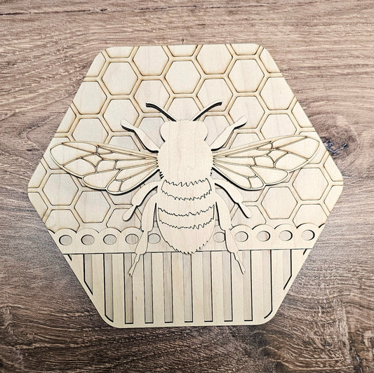 Honeycomb -Bee A5830: 3D round door hanger