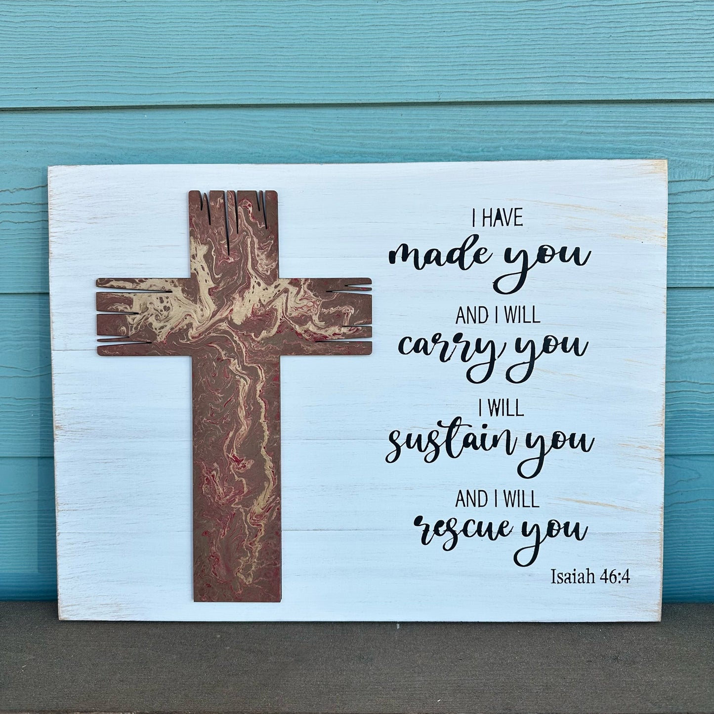 I have made you- Isaiah 46:4: A5846 Paint pour and mixed media