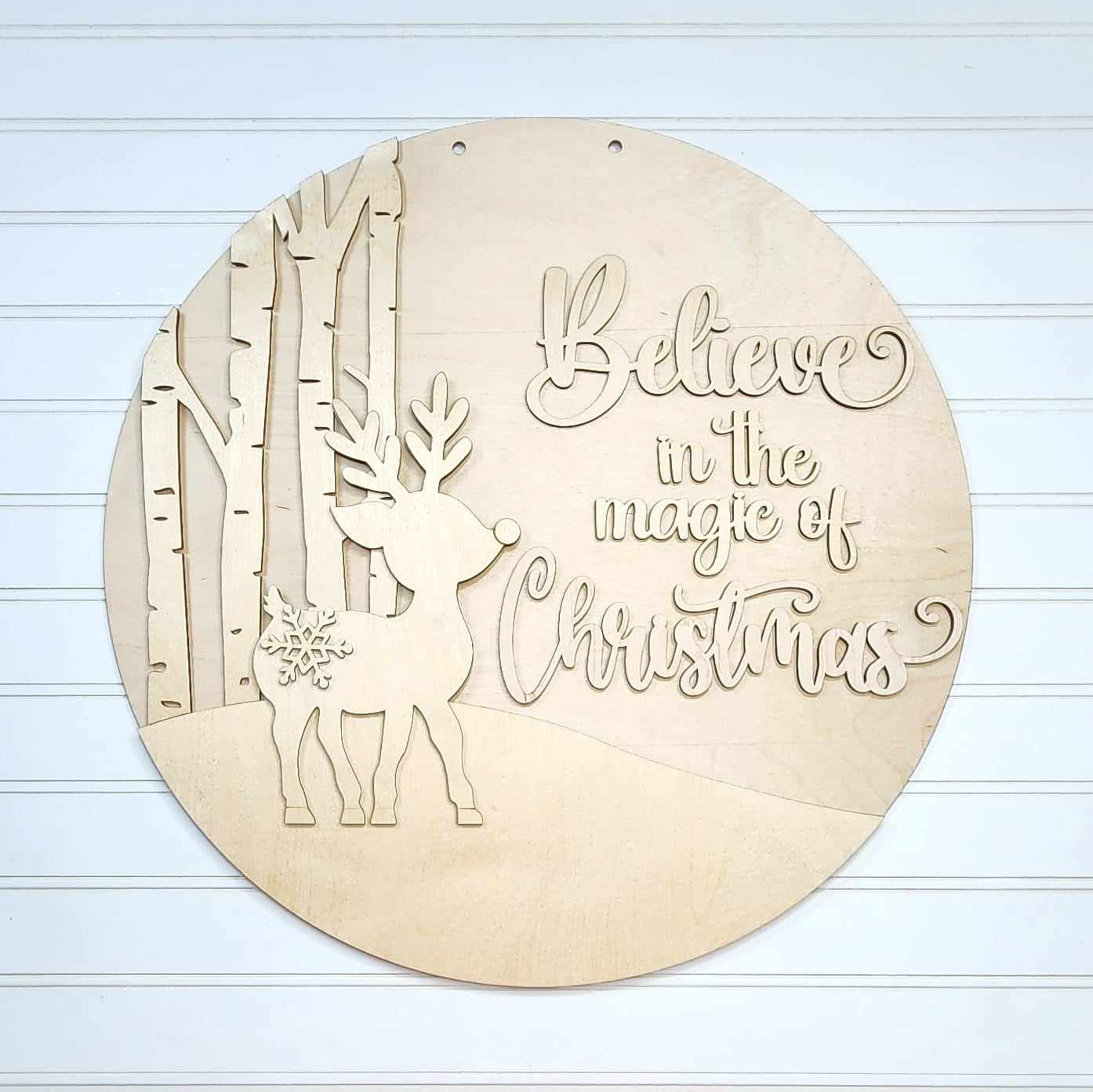 Believe in the Magic of Christmas A5792: 3D round door hanger