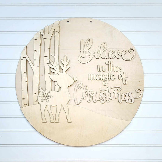 Believe in the Magic of Christmas A5792: 3D round door hanger