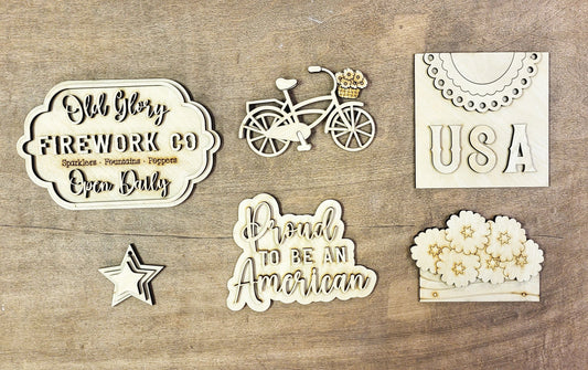 Patriotic tier tray: Laser Tiered Tray Collection A1859N