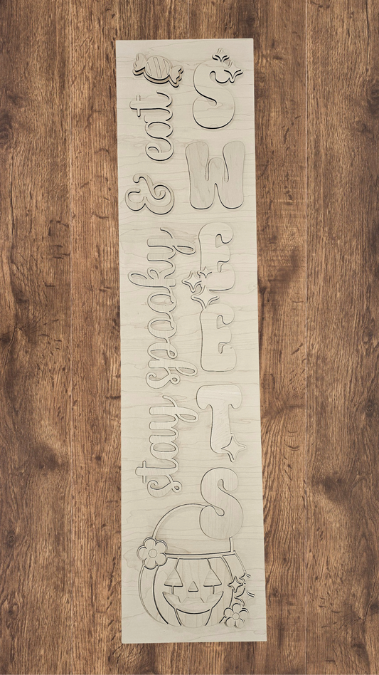 Stay spooky & eat SWEETS A5963: 3D Plank porch leaner