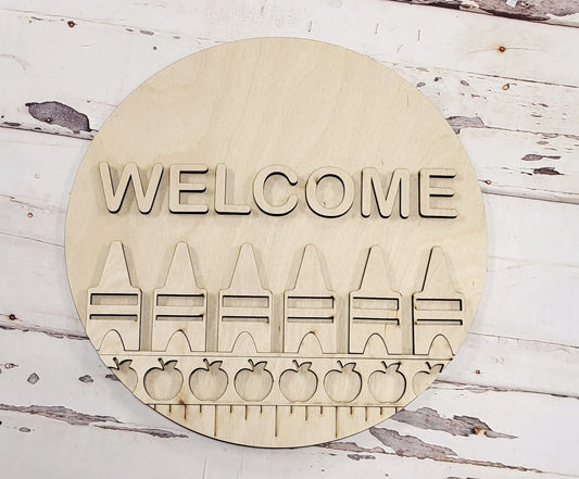 Welcome Back to School A1933N: 3D round door hanger