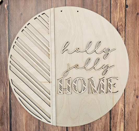 Holly Jolly Home A4344N (vertical): 3D round door hanger