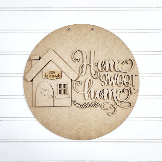 Home Sweet Home A5840: 3D round door hanger