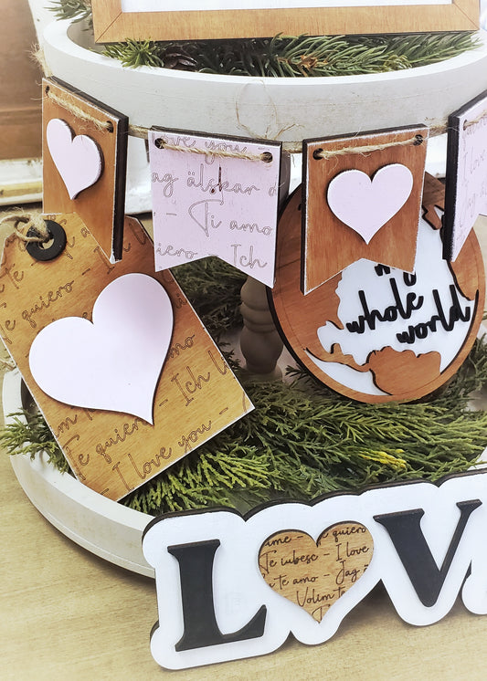 Love Languages: Laser Tiered Tray Collection A1773N