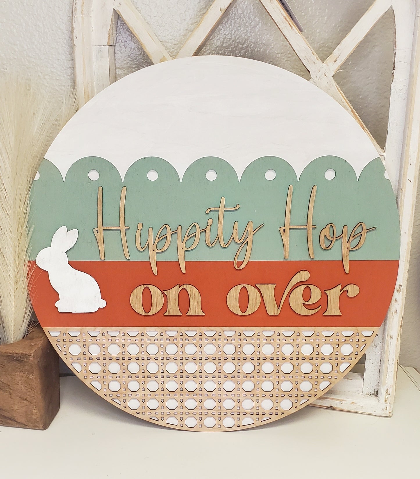 Hippity Hop on over: 3D round door hanger A1788N