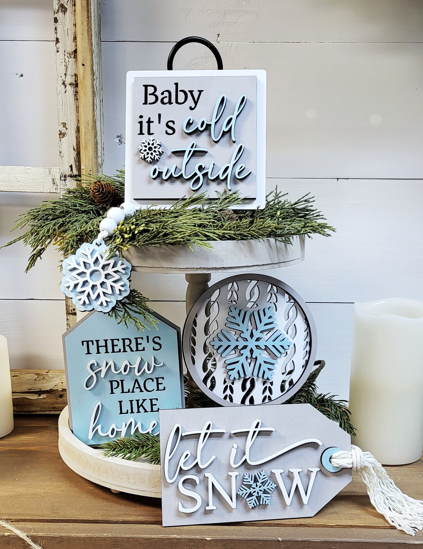 Baby it's cold outside: Laser Tiered Tray Collection A1757N
