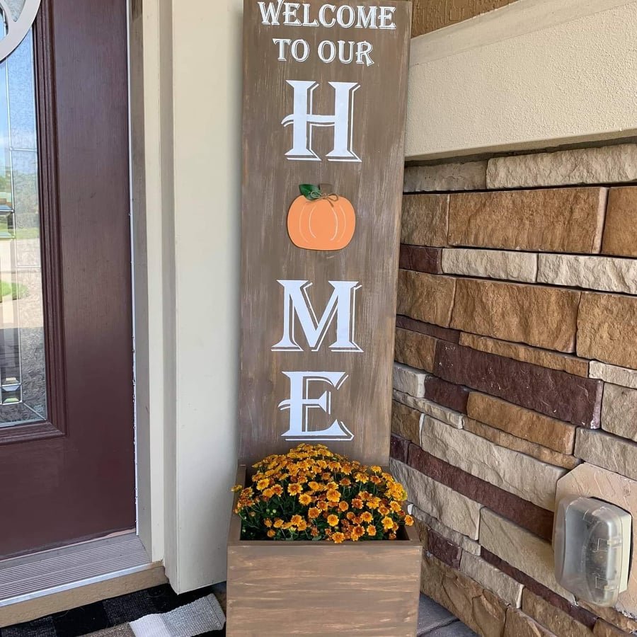 house sign planter Welcome to our Home Planter: Interchangeable Porch Planter A1490N – Painted Pallet Studio
