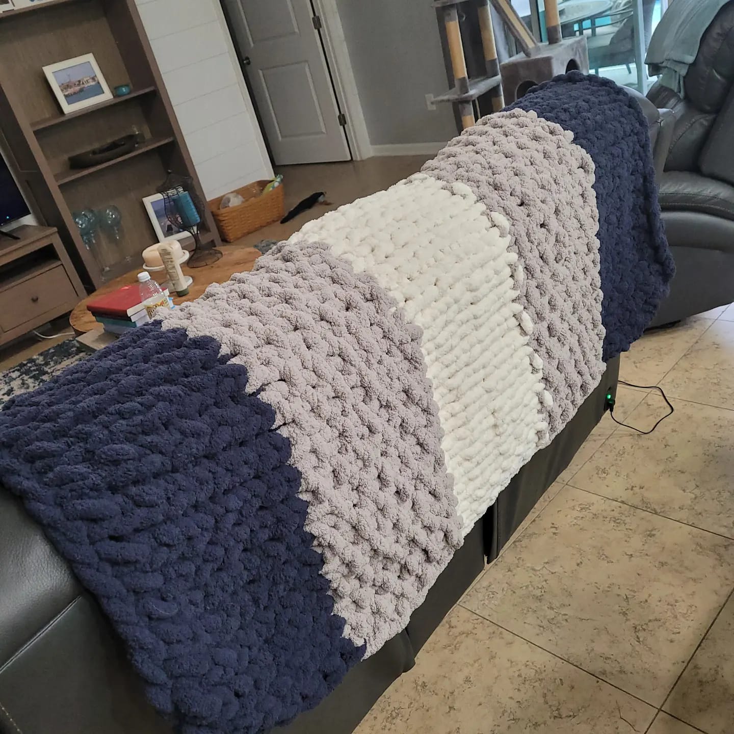 Handmade knitted shops blanket