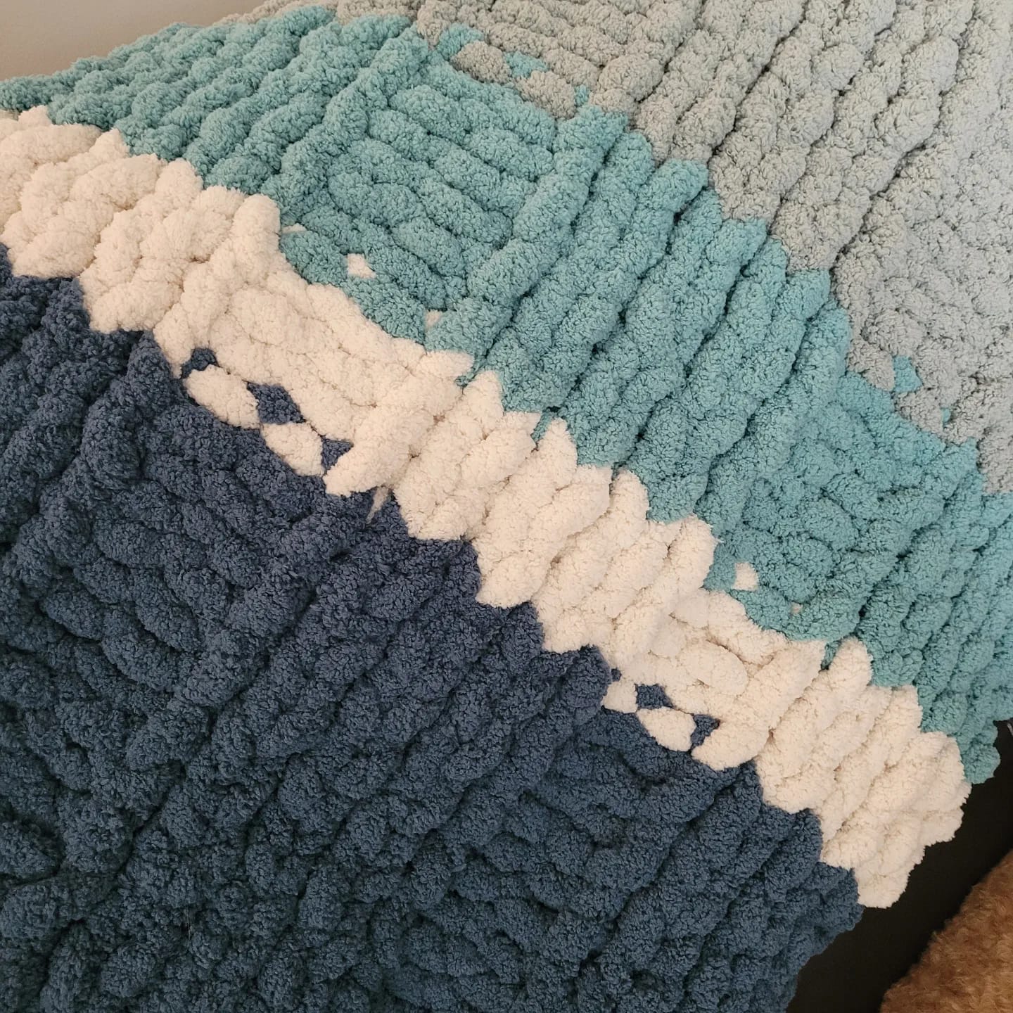 Ocean Breeze: Hand-Knit Blanket (SAMPLE)