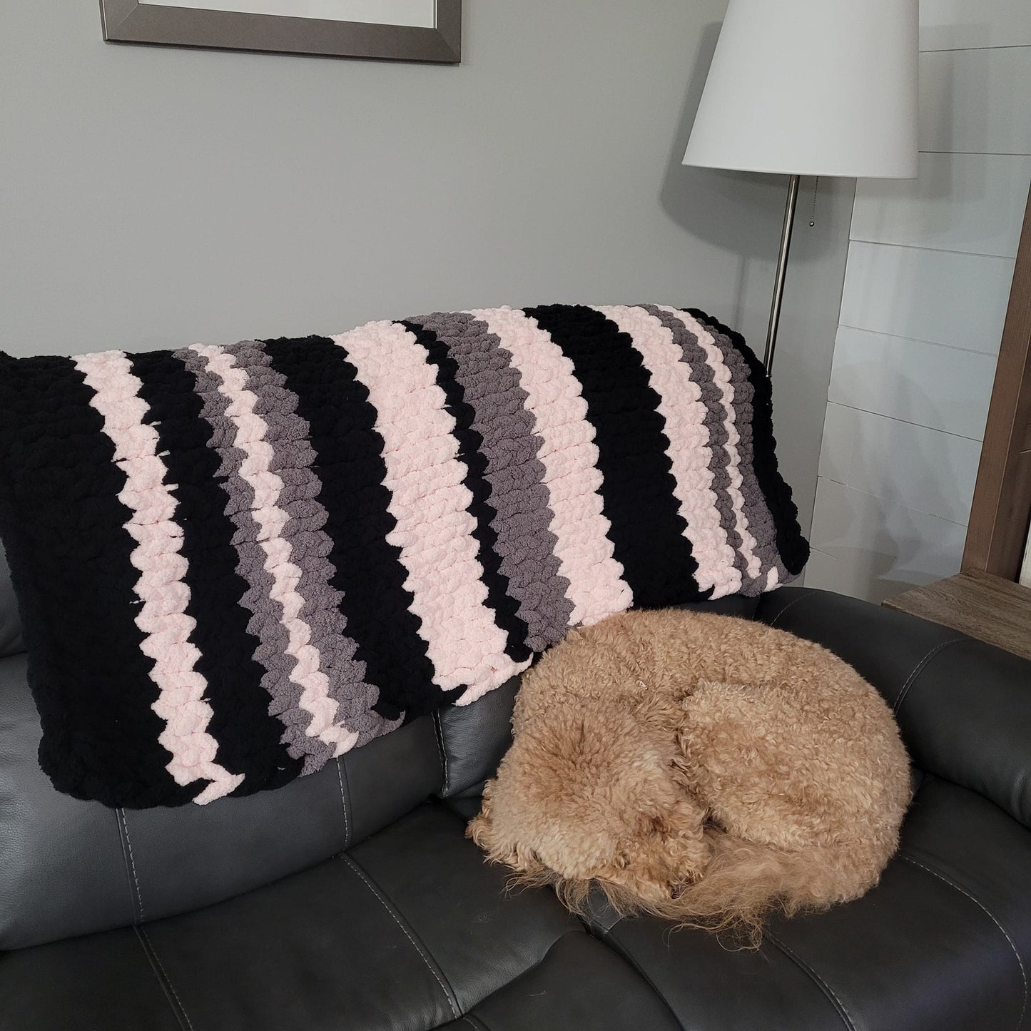 Modern Blush: Hand-Knit Blanket (SAMPLE)