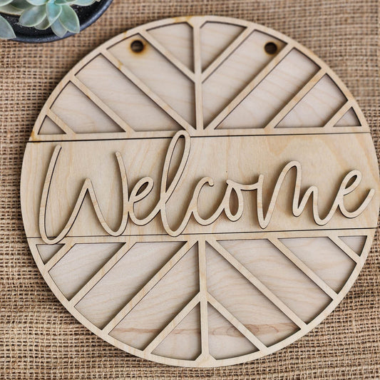 Chevron Welcome: 3D round door hanger A1816N