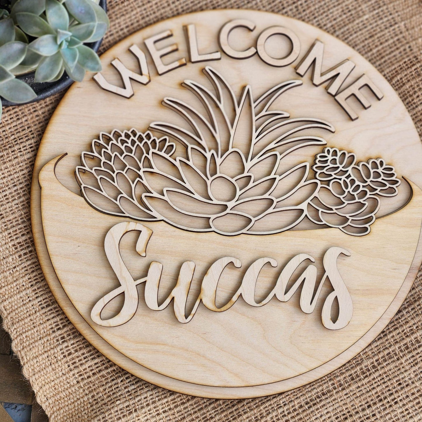 Welcome Succas: 3D ROUND door hanger A1817N