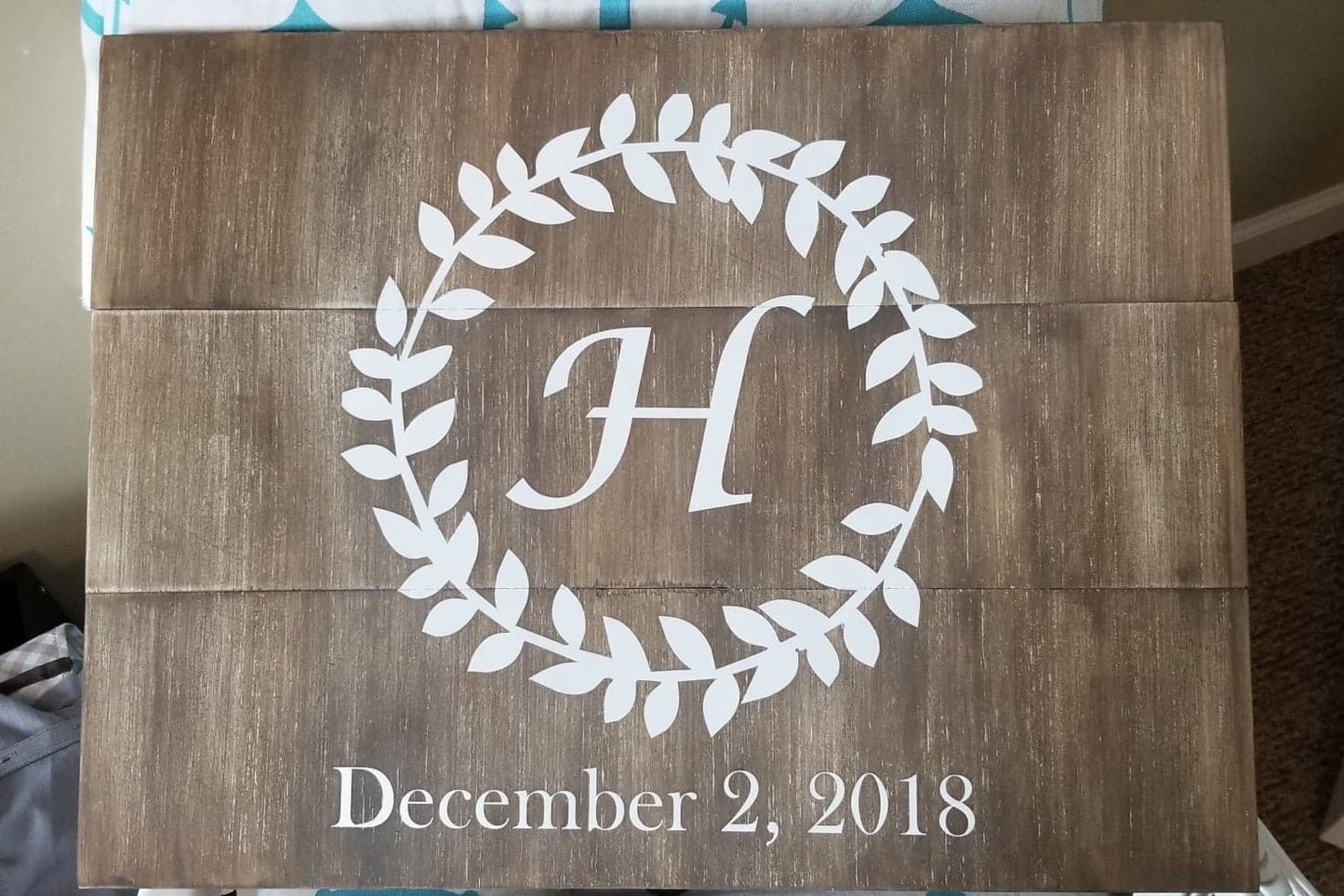 Monogram and wedding date: Rectangle A1392N