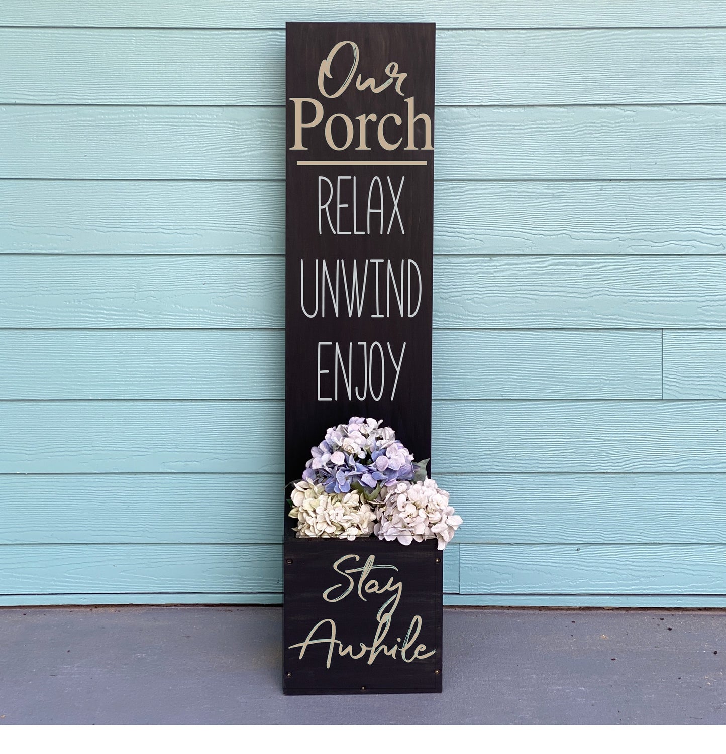 Our Porch RELAX UNWIND ENJOY Planter: Porch Planters A1565N