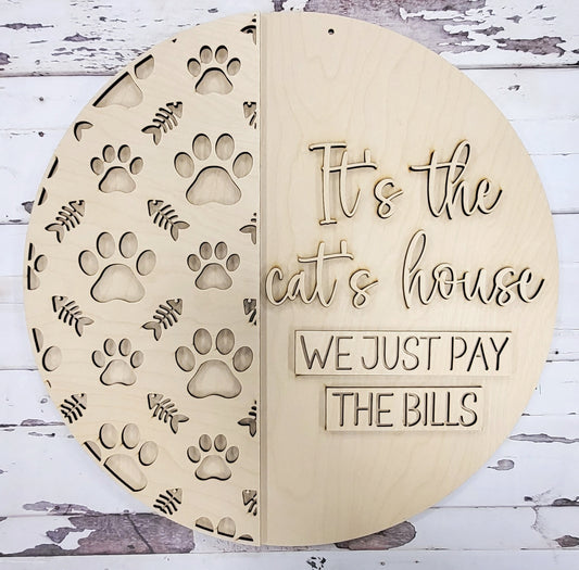It's the cat's house: 3D ROUND door hanger A1812N