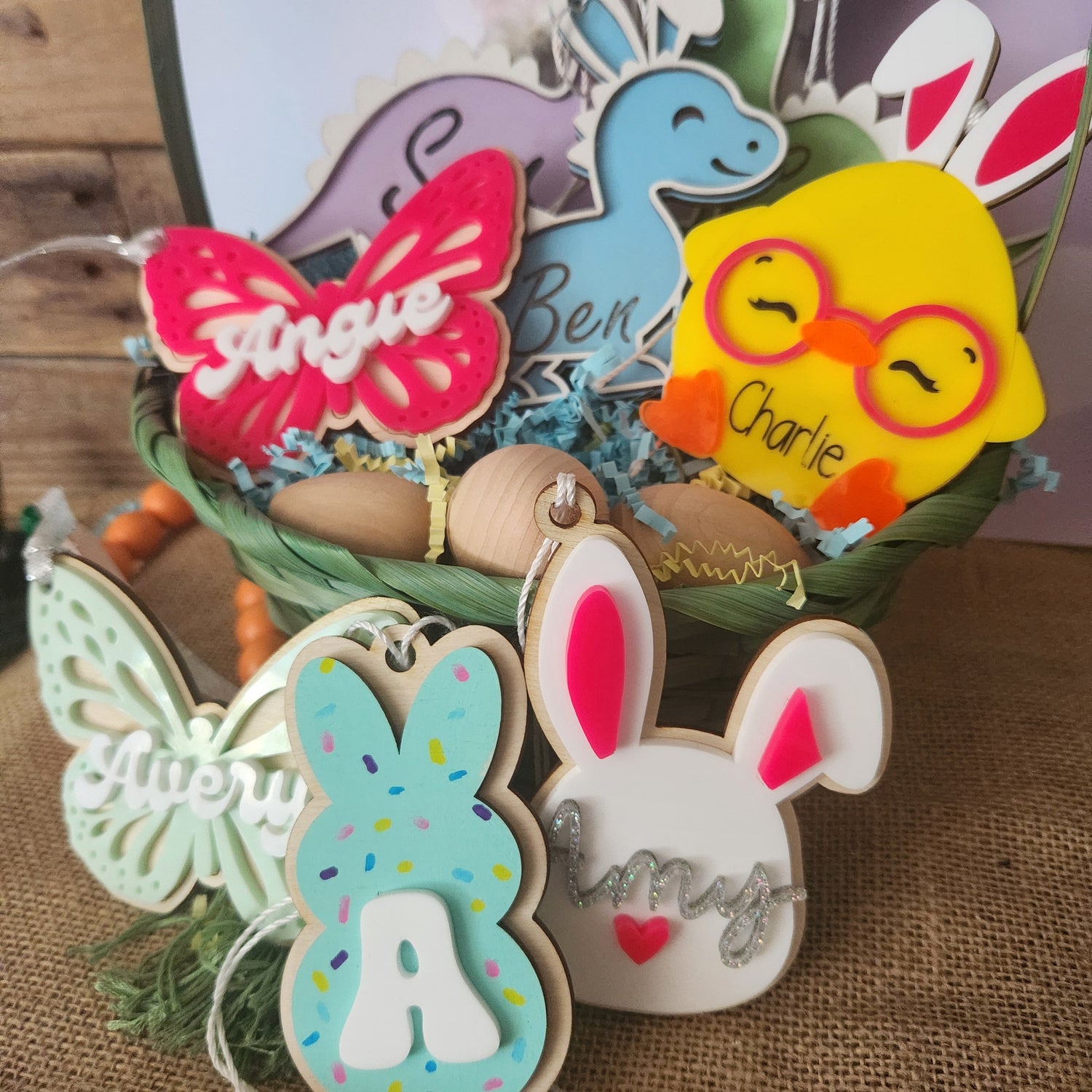 Easter basket tags