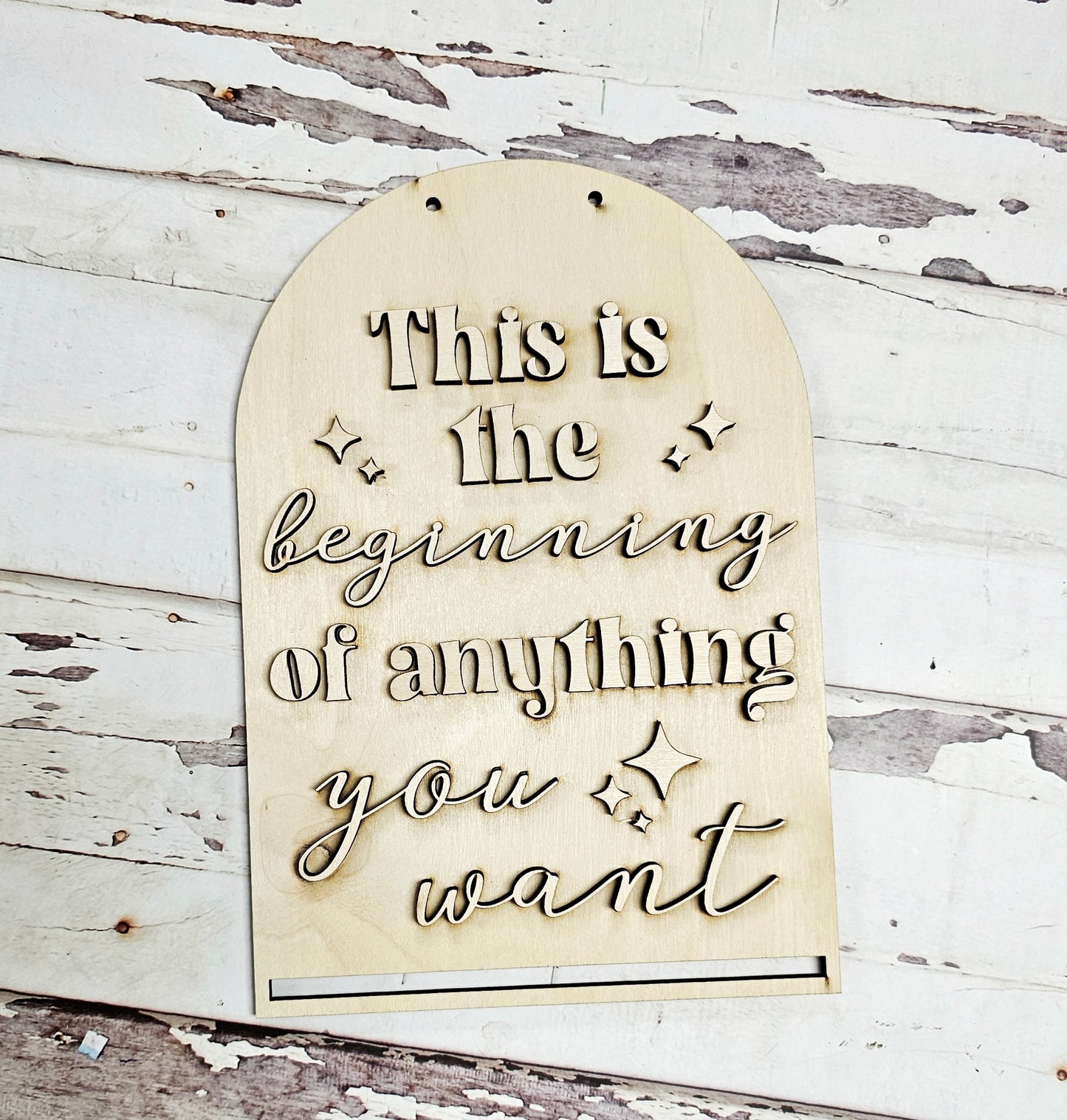 This is the beginning of anything you want: Novelty door hanger A5622N