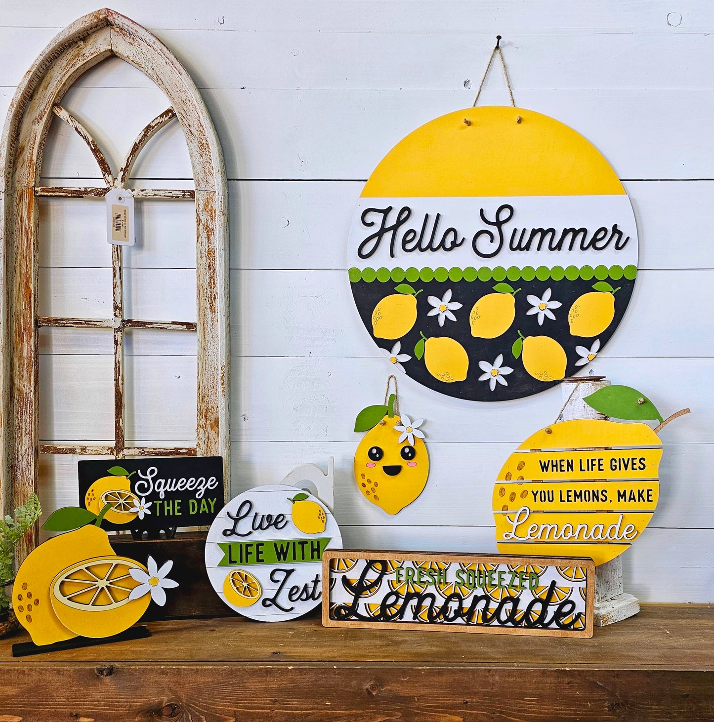 Hello Summer lemons: 3D round door hanger