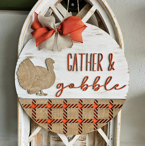 Gather & gobble:  3D round door hanger A2756N