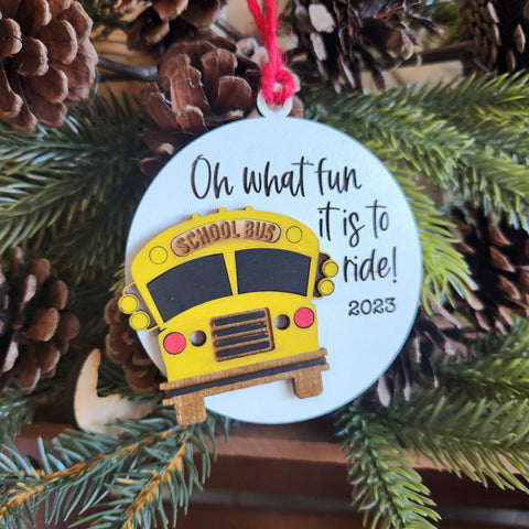Oh what fun it is to ride the bus!: 3D Ornaments A8446N