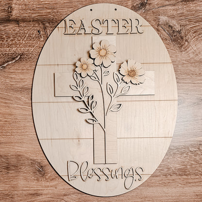 Easter Blessings: 3D Oval Door hanger