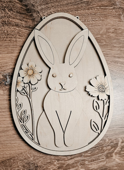 Bunny: 3D Oval Door hanger