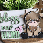 Highland Cow: Laser Tiered Tray Collection A1894N