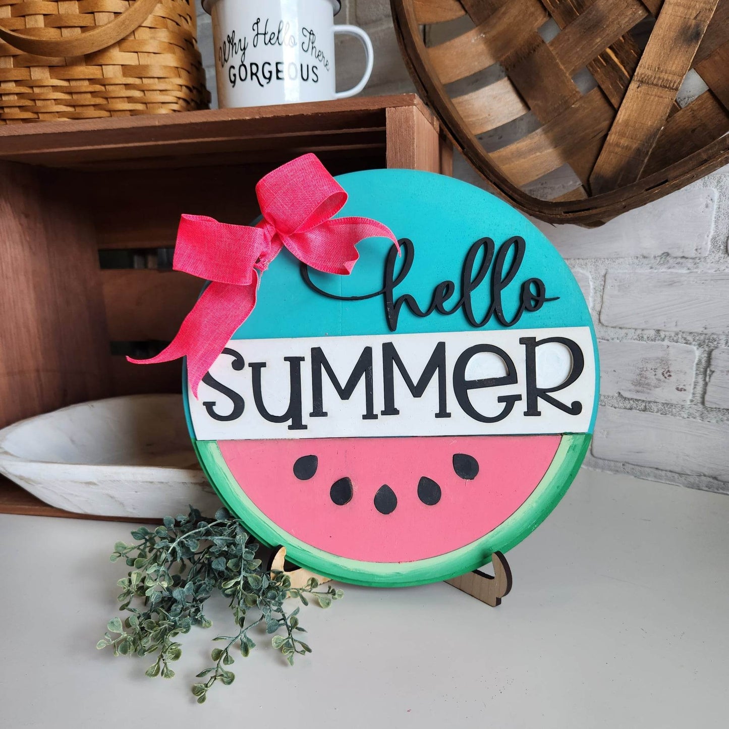 hello summer watermelon:  3D round door hanger A1902N