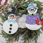 Vintage Snow Couple:  3D Ornaments A1941N
